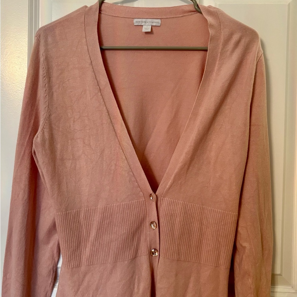 New York & Company Pink Cardigan Sweater